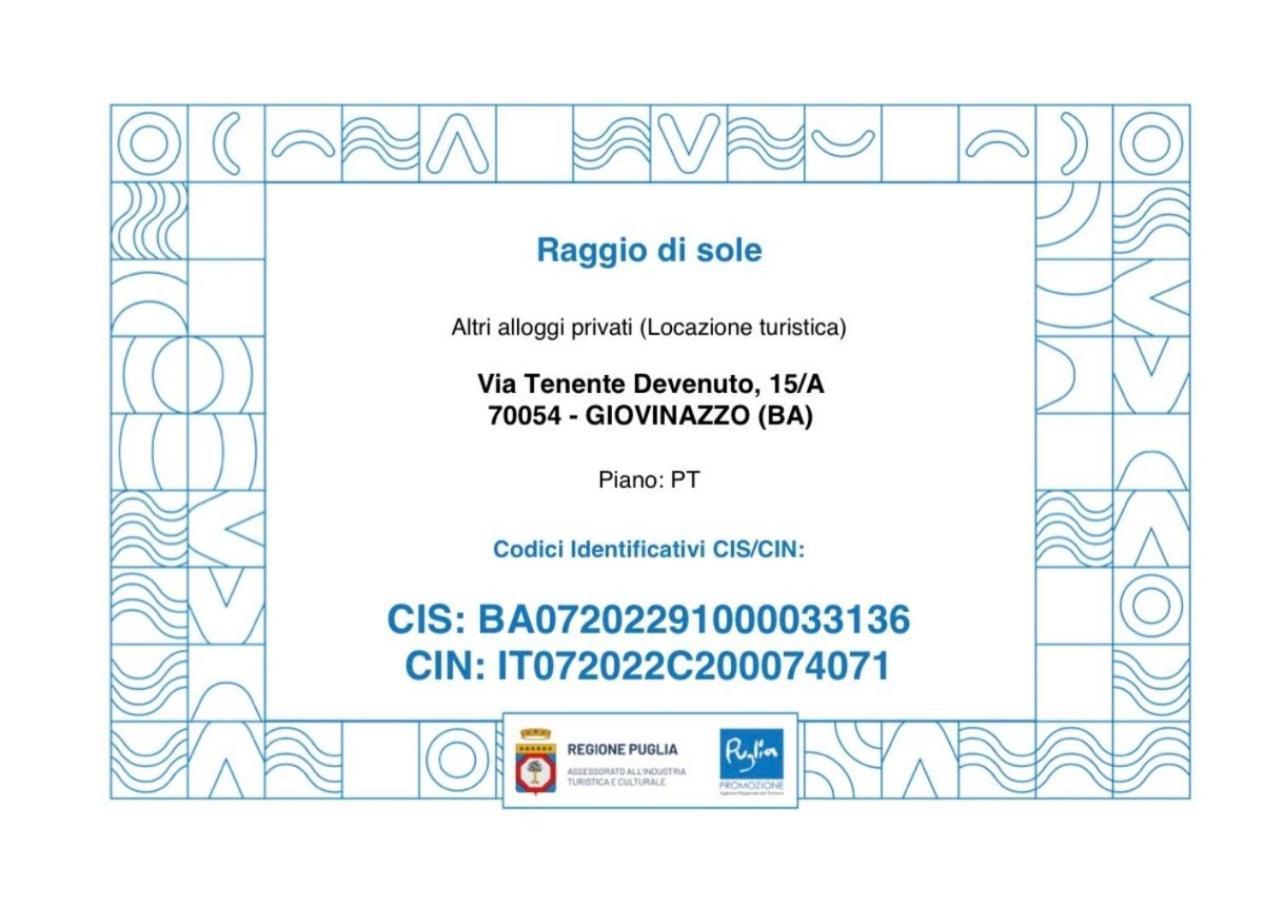 Casa Vacanza Raggio Di Sole 焦维纳佐 外观 照片
